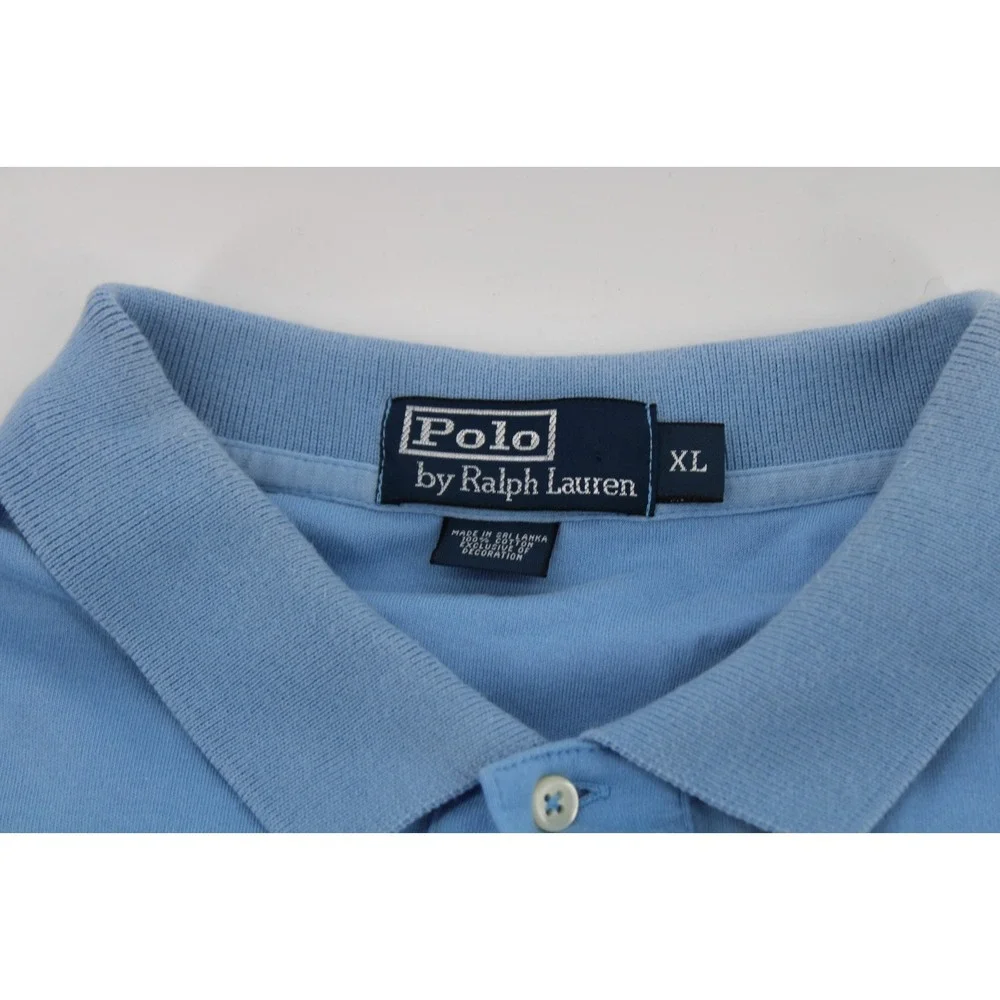 Polo Ralph Lauren Polo Shirt Mens XL Blue Classic Fit Short Sleeve Yellow Pony